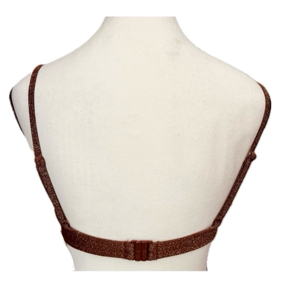 NWT Love & Sport Cinnamon Metallic Swim Top Size XS - Picture 3 of 8